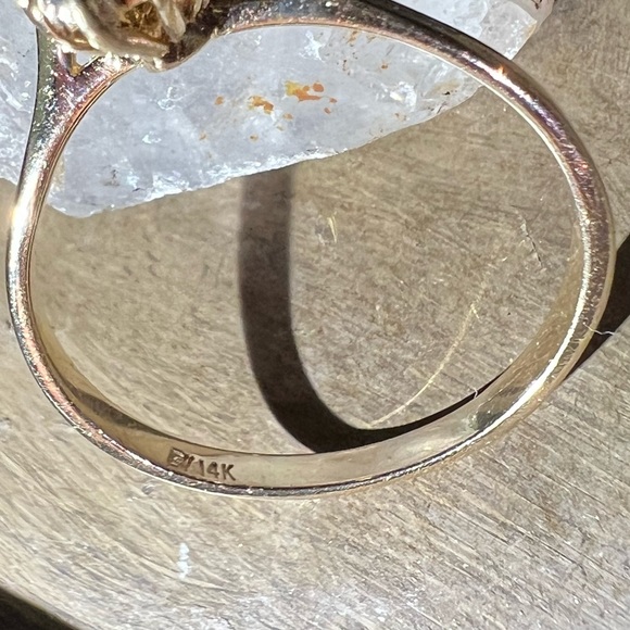 14k Ruby, Diamond Vintage Ring - Picture 6 of 6